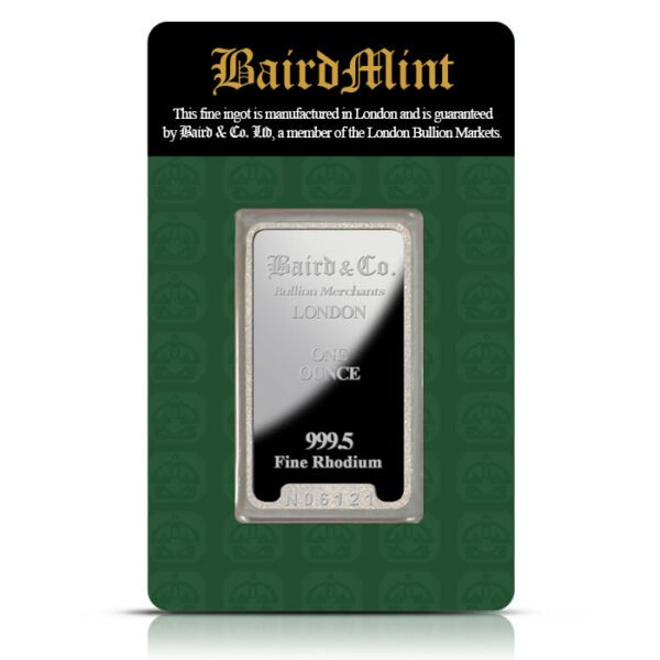 1 oz Baird Mint Rhodium Bar