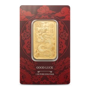 1 oz PAMP Suisse Gold Good Luck Yellow Dragon Bar best