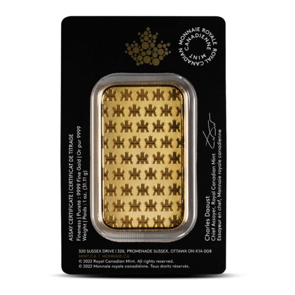 1 oz (RCM) Royal Canadian Mint Gold Bar