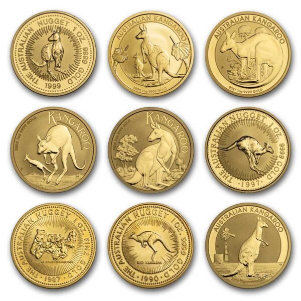 Australia 1 oz Gold Kangaroo/Nugget Coin