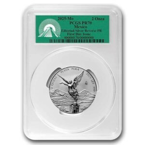 2025 Mexico 2 oz Silver Reverse Proof Libertad PR-70 PCGS best
