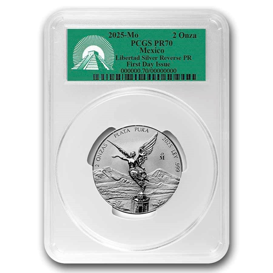 2025 Mexico 2 oz Silver Reverse Proof Libertad PR-70 PCGS best 2 2025 Mexico 2 oz Silver Reverse Proof Libertad PR-70 PCGS