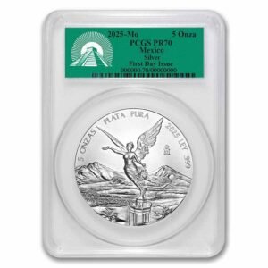 2025 Mexico 5 oz Silver Libertad PR-70 PCGS best.
