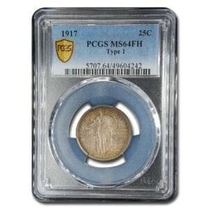 1917 Standing Liberty Quarter Type-I MS-64 PCGS (Full Head) BEST 9 1917 Standing Liberty Quarter Type-I MS-64 PCGS (Full Head)