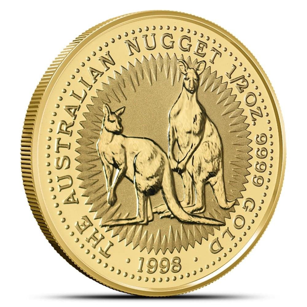 1/2 oz Australian Gold Nugget Kangaroo Coin 2 1/2 oz Australian Gold Nugget Kangaroo Coin
